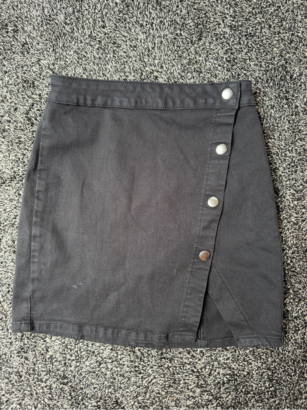 PacSun Black Snap-Front Mini Skirt